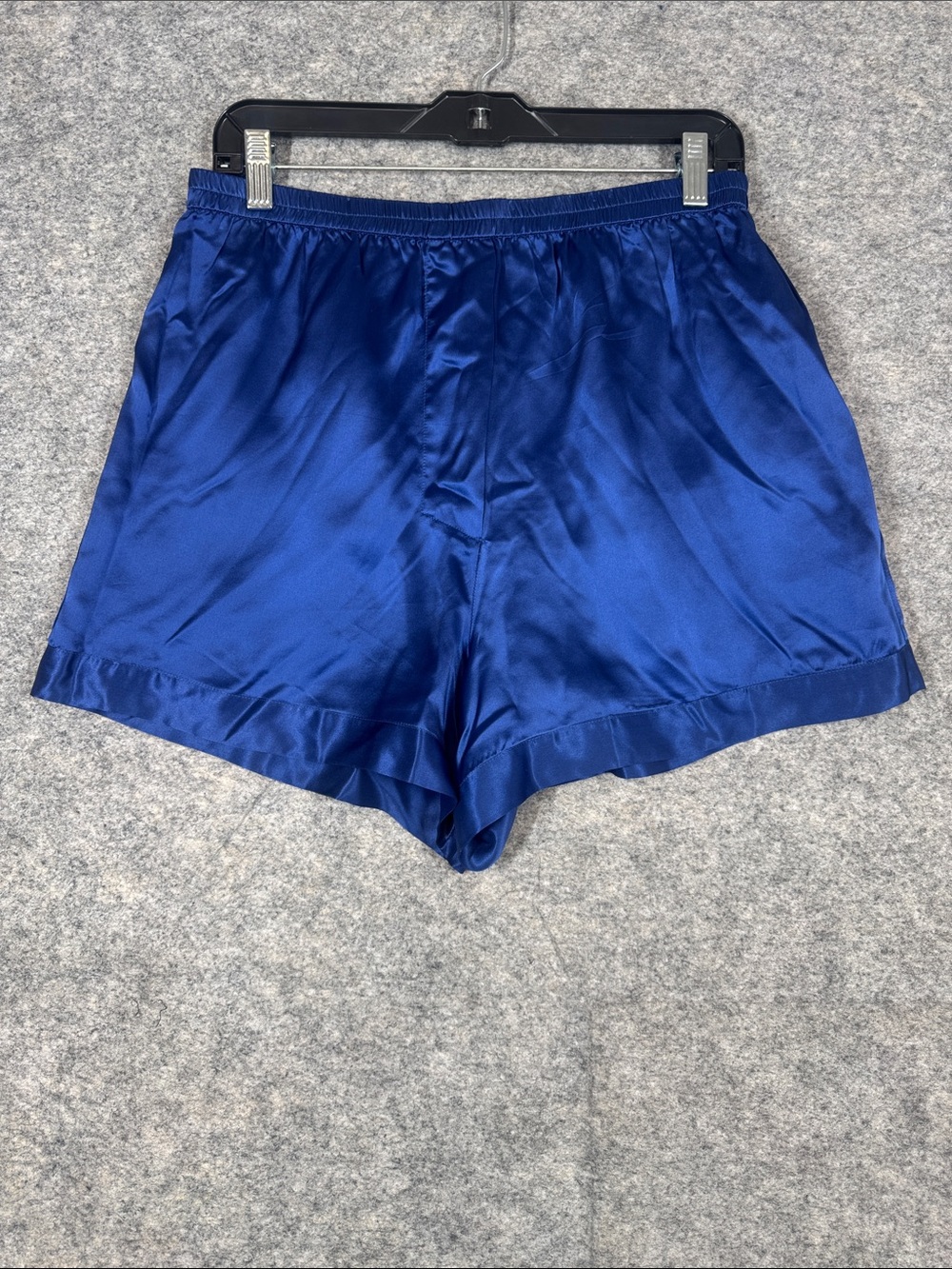 Vintage Silk Satin Royal Blue Lounge Sleep Shorts Large Y2K Minimalist Casual - Picture 2 of 11